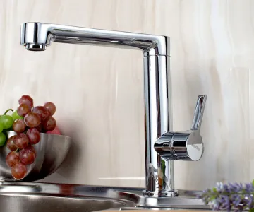 Brass Chrome Plating Single Lever Durable Brass Kitchen Mixer Faucet Tap 58 2103