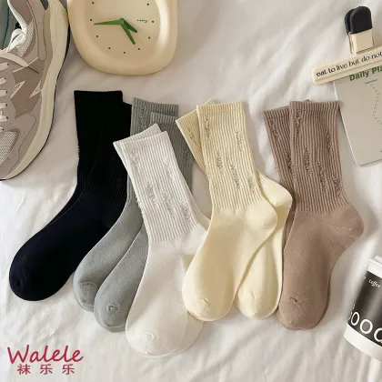 Trendy Ripped Mid-Leg Socks for Fashionable Style