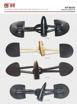 Polyester Plastic Coat Horn Resin Toggle Finished Has Leather