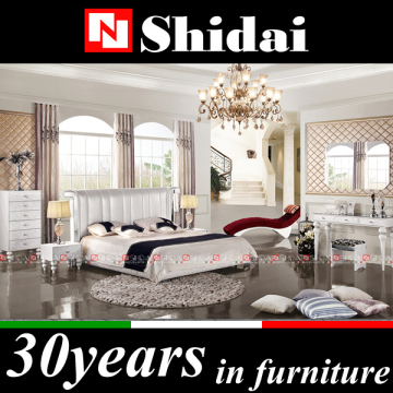 Genuine leather bed / bed design / bedroom furniture set LV-B9016-RE