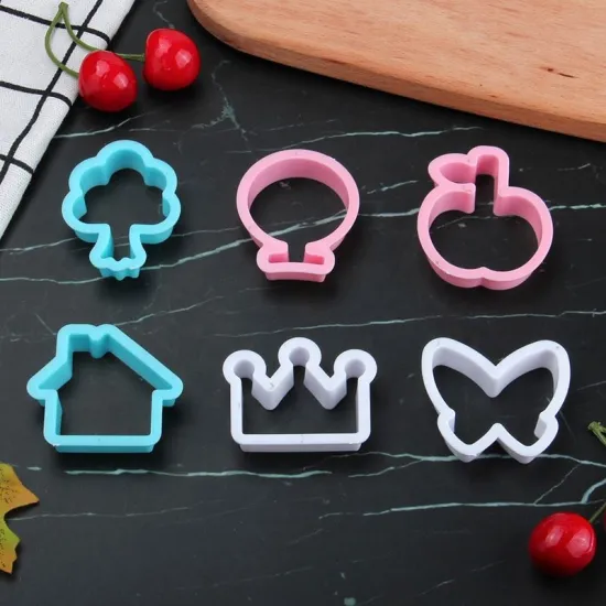 6 Pcs/Set Carton Shape Fondant Cake Mold Cookie Embosser Cutter for DIY Baking