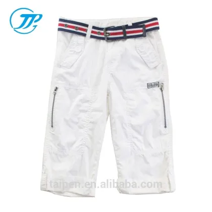 Spring Summer Boys Casual Pants 100% Cotton Shorts White Boys Shorts