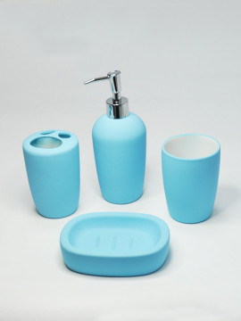 4pcs Ceramic Material Conical Shape Bathroom Accessories