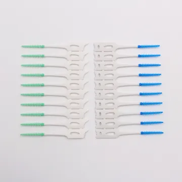 Customized interdental brush "I" shape soft pick