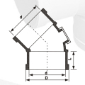 BS5255 / 4514 DRAINAGE UPVC Elbow 45 ° med bakdörrgrå