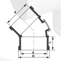 BS5255 / 4514 DRAINAGE UPVC Siku45 ° Dengan Pintu Belakang Kelabu