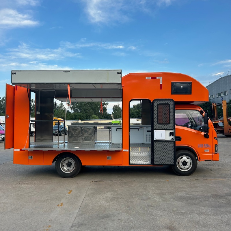 Camper Style Food Truck With Sleeping Quarters, Mobile Food Truck With Bed, Global Street Food Catering Vehicle