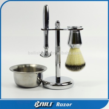 Shaving Brush Travel Kit in Silver