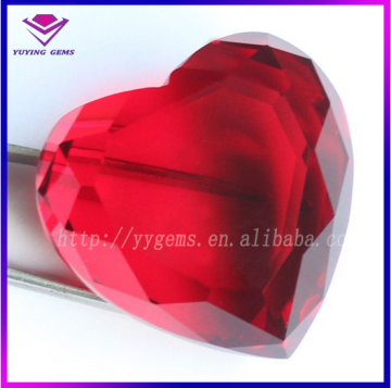 Wuzhou Red Heart Crystal Stone for Wedding Ring