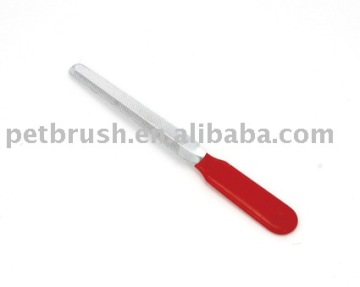 red Stainless steel pet nails file/pet comb