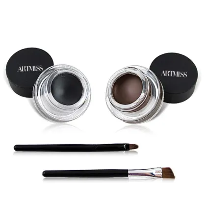 Custom Made Matte Black Dark Brown Eyeliner Gel Long-Lasting Waterproof Mineral Ingredients Private Label Adhesive Eye Liner