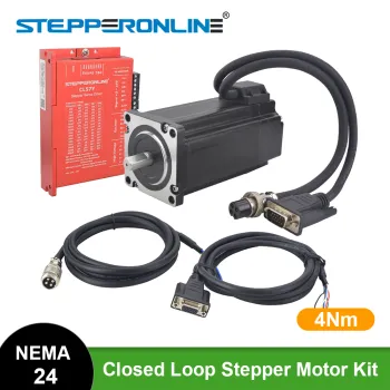 Nema 24 4Nm Closed Loop Stepper Motor Kits 2 Phase Nema24 Servo Motor 5A + Servo Driver & 2pcs Extension Cables