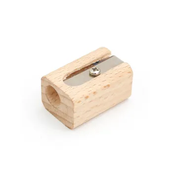 Eco-Friendly Wooden Bamboo Pencil Sharpener for Children, School, and Office Use