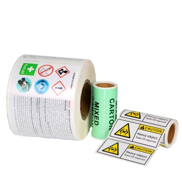 Etichette di avvertenza per imballaggi in PVC autoadesivo in vinile personalizzato
