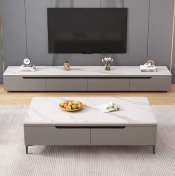 2024 Luxury Modern Solid Wood TV Stand, Cabinets, and Coffee Table Set with Drawers