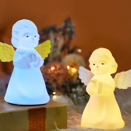 Rechargeable Silicone Table Lamp: Cherub Night Light Toy for Children 7 Years Old
