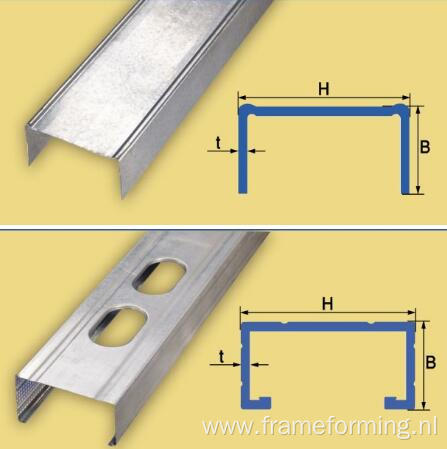 High speed 50-70-100 profile machine suspended ceiling channel roll forming machine