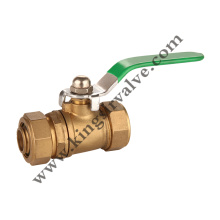 Green handle brass ball valve