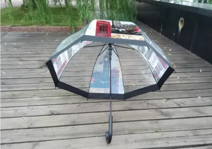Umbrella Plastic/tri-folded umbrella/The building of transparent umbrella