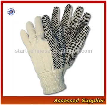 PVC dotted canvas gloves