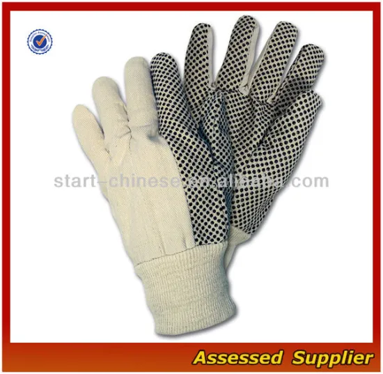 PVC dotted canvas gloves