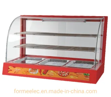 66cm Electric Food Warmer Display Showcase Display Cabinet 95cm Red Curved Food Warming Showcase