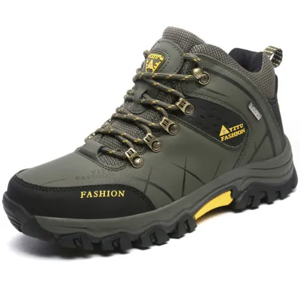Wholesale High Top Leather Men's Hiking and Rock Climbing Shoes