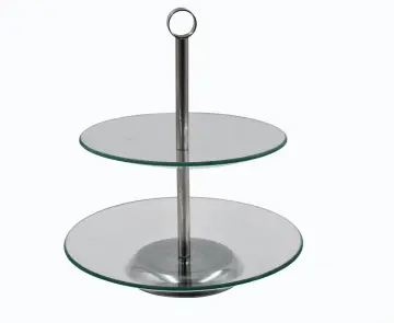 2 LAYERS GLASS CAKE STAND