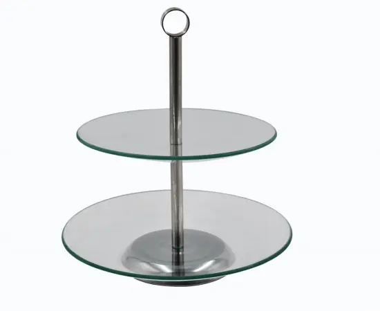 2 LAYERS GLASS CAKE STAND