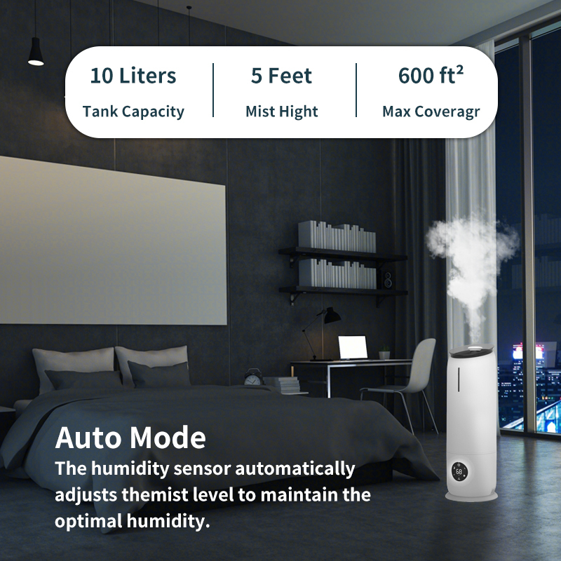 HONETIAN uv sterilization 24 timer 8.0L capacity remote control custom colors indoor plastics tower humidifiers forlarge room