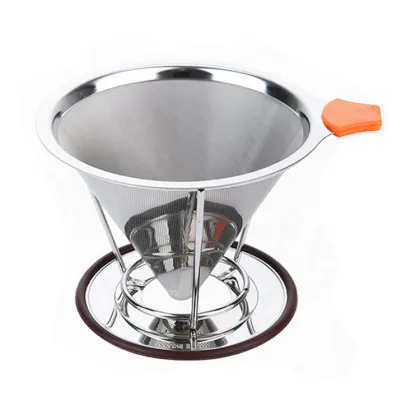 2020 Newest Hot sales worldwide Stainless Steel Coffee Filter Cone/Clever Coffee Dripper /Drip Coffee Maker with Holder