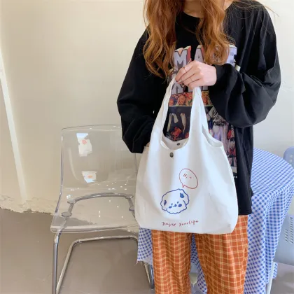 Custom Reusable Small Fashion Cute Canvas Shoulder Bag