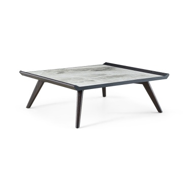 Rock plate wooden coffee table