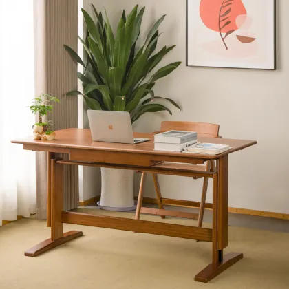 Height-adjustable Bamboo Study Table