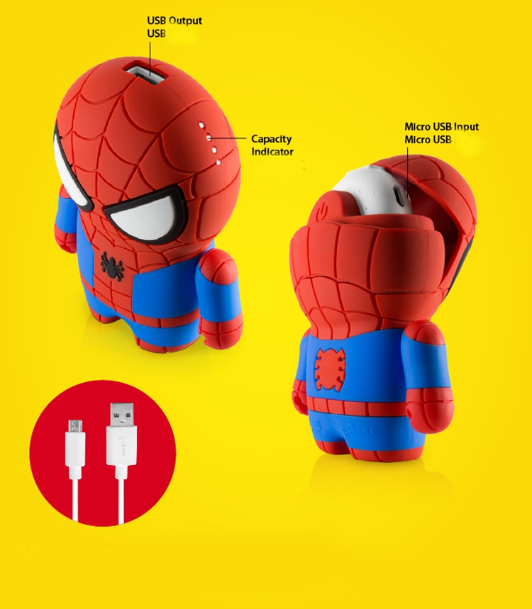 Popular Spider-man Real Powerbank Cover Silicone Case