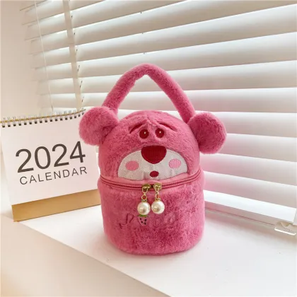 Winter Plush Kawaii Kuromi My Melody Cosmetic Bag - Girls' Gift Shoulder Bag