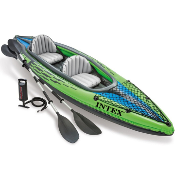 Intex Challenger K2 Kayak - 2 orang, 68306np/cc, dalam stok, aksesori penuh, kano tiup, pengiriman cepat