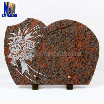 Funeral articles granite plaque with flower