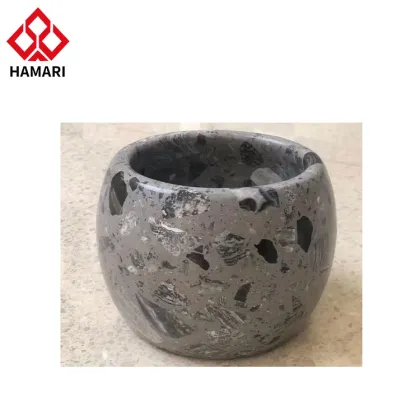 Handmade Terrazzo Vase: Stone Body with Color Granules