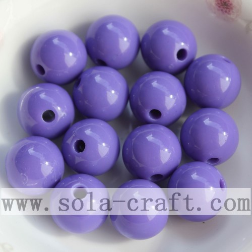 Shinny Opaque Acrylic Round Beads 18MM Mixed Colors for Beautiful Necklace Hot Selling