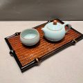 Qiong Teetablett aus Bambusgeflecht