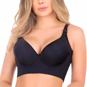 Full Back Coverage Plus Size Bra: Concealing Back Fat with a Deep Cup, Fashionable Wire-Free Design