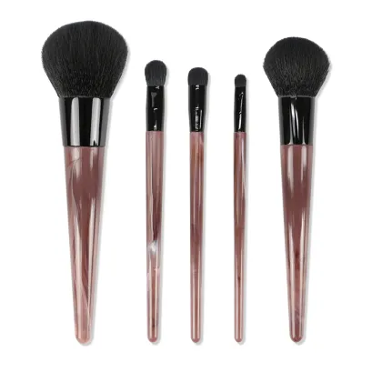 Brown Simulated Marble Handle Professional Makeup Brushes