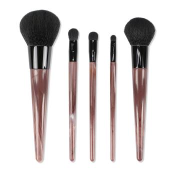 Brown Simulated Marble Handle Professional Makeup Brushes