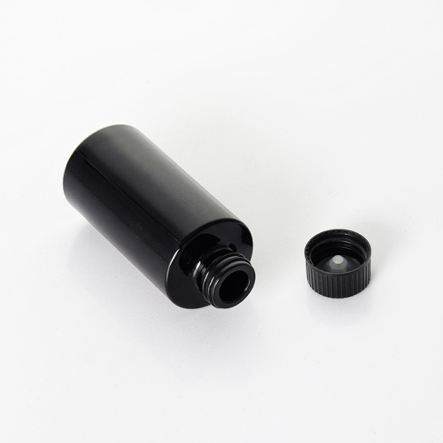 Flat Shoulder Black Toner Bottle With Screw Cap