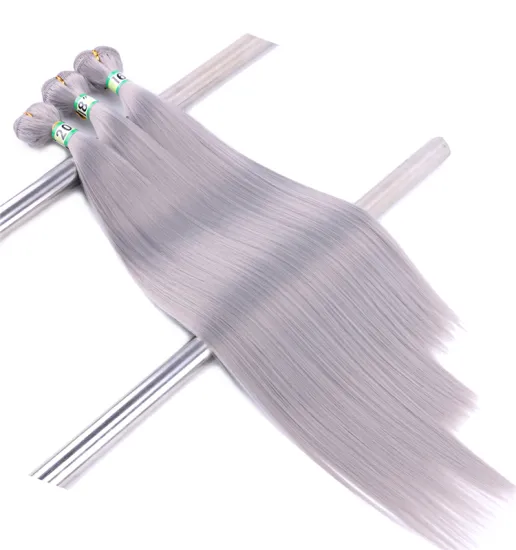 Granny Hair Straight Hair Weaving 16-20 Inch 70 Gram one Piece Cheap Synthetic Hair Extensions