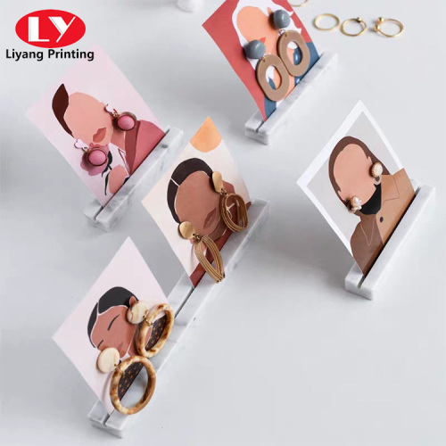 Boucles d&#39;oreilles pendentif imprimé logo personnalisé carte de bijoux d&#39;affichage