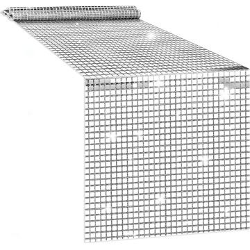 Tavolo da paillettes argento runner 30x275cm scintillante da discoteca