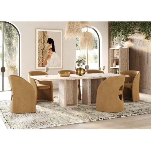 Marble Beige Travertine Dining Table