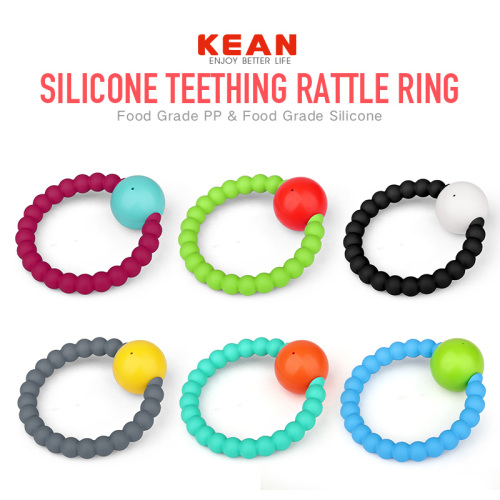 BPA Free Silicone Teether Baby Rattle